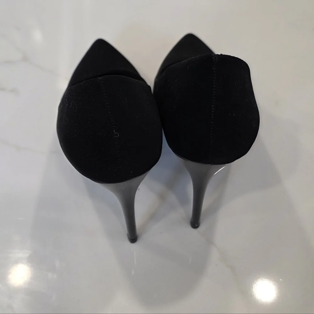 Elegant Black Stiletto Suede Heels - Picture 3 of 3